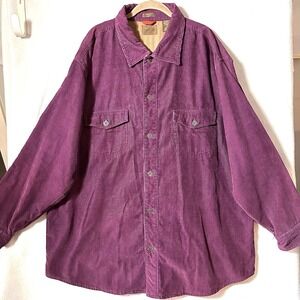 Vintage St John Bay 2XLT Chore Coat Flannel Lined Barn Jacket Corduroy Purple